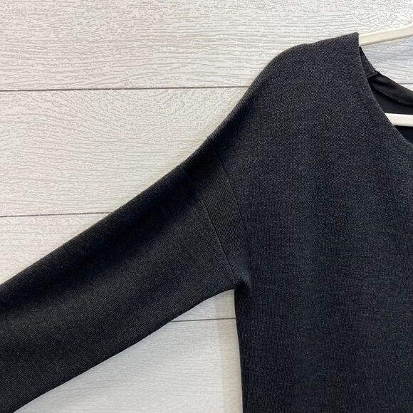 Vince Wool Charcoal Grey Mixed Media Sweater Dress Size M - Picture 3 of 10